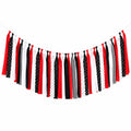 Stoffband Girlande 150 x 45 cm aus Polyester Rot Schwarz Weiß für Party Dekoration