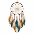 Traumfänger 30 cm x 75 cm Braun Türkis Feder Wanddekoration Boho