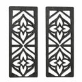 Wanddekoration 2er Set 30 x 90 cm Holz Schwarz mit geometrischem Durchbruchmuster