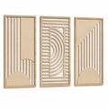 Wanddekoration Set 3-teilig 90 x 30 cm Holz Natur geometrisch