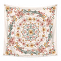 Wandteppich 150 x 150 cm Polyester Creme Rosa Gelb Blumenmuster mit Ösen
